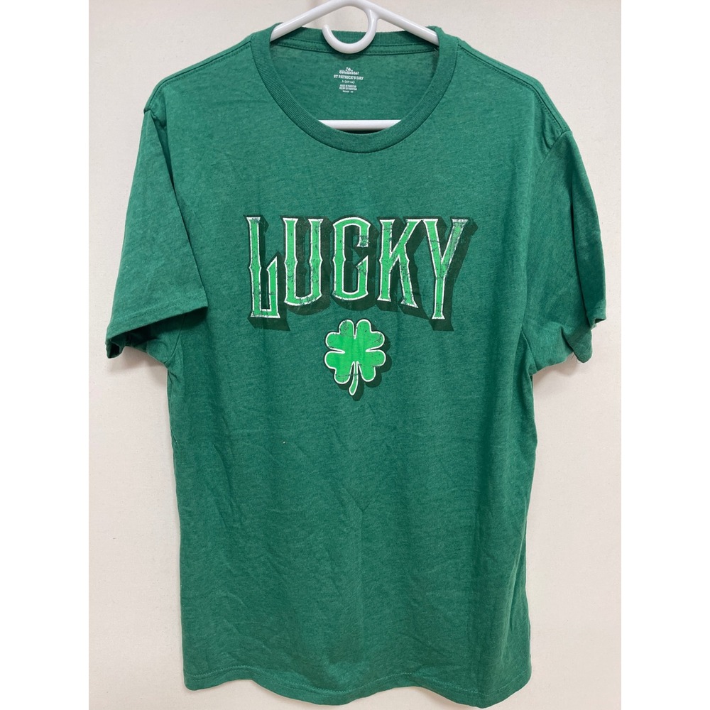 Way To Celebrate St Patricks Day Lucky Clover Green Graphic T-Shirt Mens Large